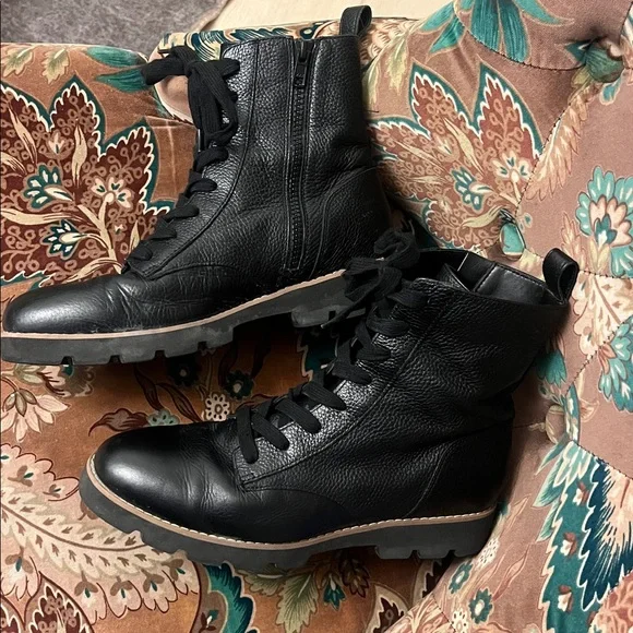 Vionic “Lani” Black Leather Lace/Up Combat Boots - Picture 5 of 7